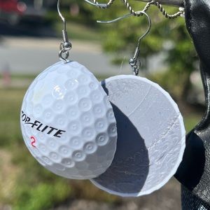 Golf ball earrings